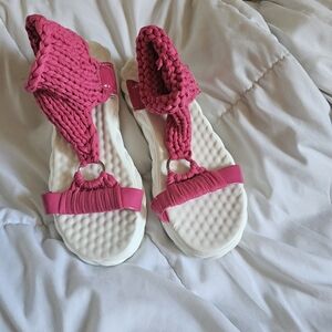 Pink Knit Sandals